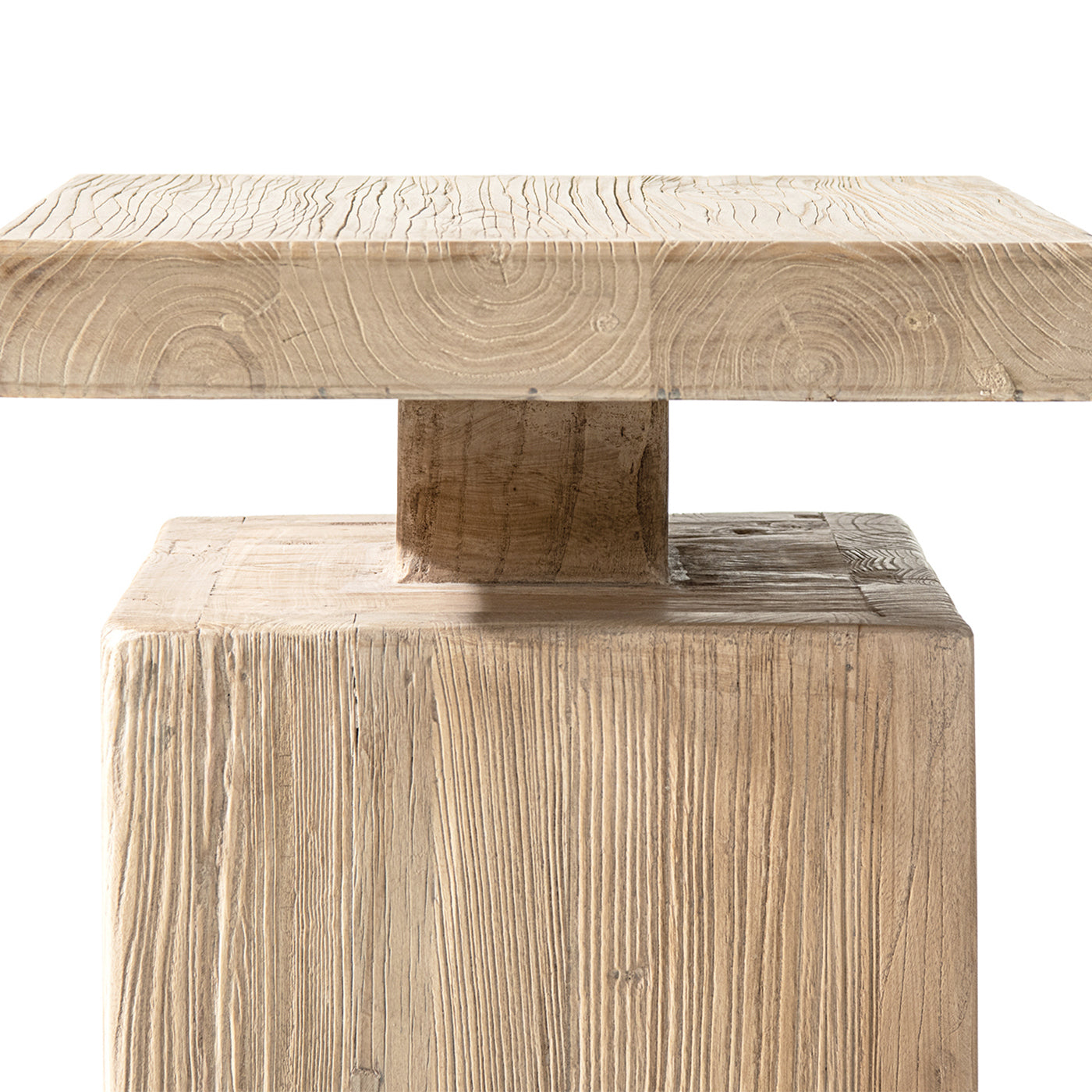 Reclaimed Elm Block Plinth Side Table