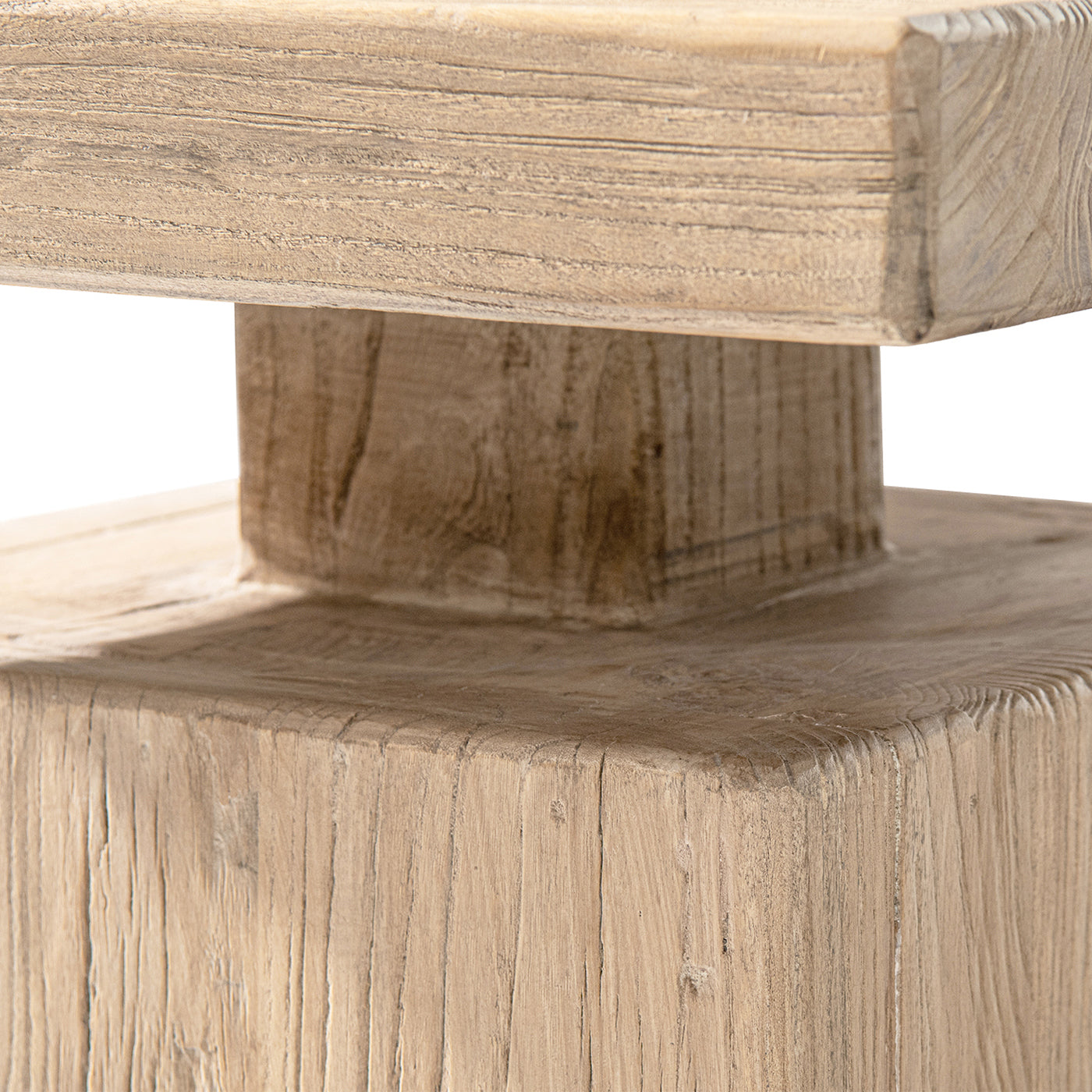 Reclaimed Elm Block Plinth Side Table